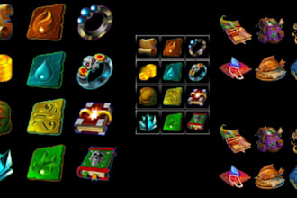 create high quality game asset, game icon, objects, props, weapons for your game