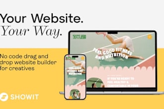 design custom showit website, redesign showit website, template design, SEO