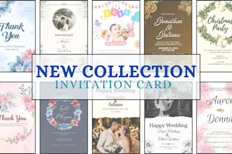 design invitation, birthday, wedding, baby shower, party, greeting card in 12 HR