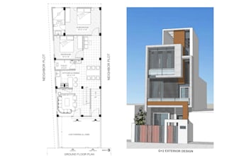do architectural floor plan and exterior design