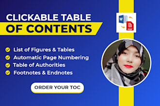 format clickable table of content index table of authorities in microsoft word