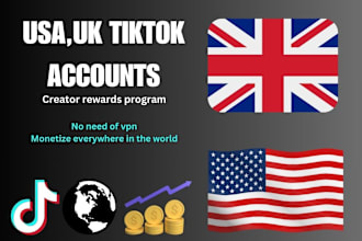 create US,UK tiktok account for monetization in creator rewards program