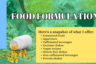 do food and energy drink formulation, dietary, beverages