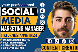 be social media marketing manager, instagram, tiktok, pinterest content creator