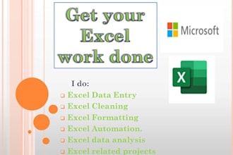 do excel data entry, copy paste, data cleaning, data formatting, calculations