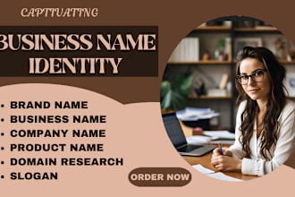 create a catchy business name with domain company name slogan logo design