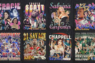 design a dope vintage style 90s bootleg shirt