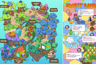 create event, tourist, and fantasy map illustration