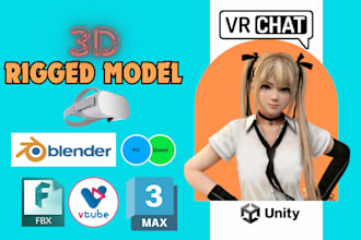 custom vrchat avatar, vrc model 3d anime avatar vtube vr character
