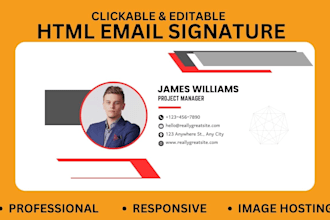 make a static and clickable HTML signature for gmail, outlook and iphone
