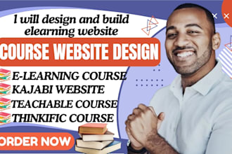 design course website, teachable course, kajabi course thinkific course creation