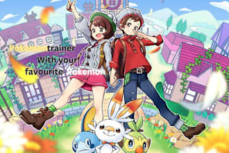draw you as a pokemon trainer, fakemon arts, pokemon , pokemon pixel animation