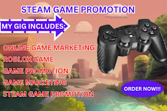 do steam game promotion, roblox game, steam game marketing