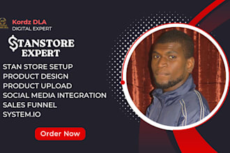 setup stanstore design digital products upload setup systeme io sales funnel
