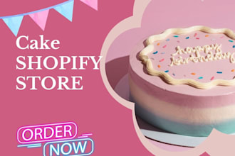 design elegant cake shopify store cookies website bakery dropshipping store