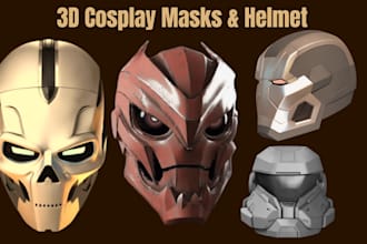 3d sculpt printable cosplay mask halloween mask 3d helmet and cyberpunk 3d mask