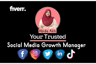 be your social media manager for organic growth with real followers