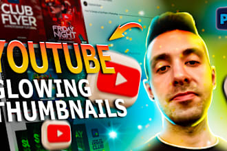design glowing youtube thumbnails