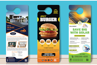 design perfect door hanger design, rack card, dl flyer and postcard