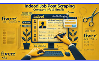 scrape indeed job posts, company info, and emails