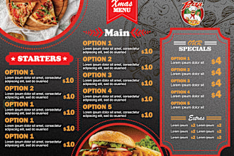 do an amazing menu design, food menu, restaurant menu design