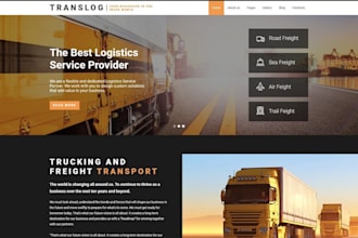 design logistics website, truck dispatch, freight, shipping with tracking system