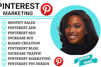 be your pinterest marketing manager create board pin design SEO blog ads