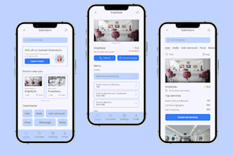 build beauty salon app, hair stylist, spa, barber app with appointment booking