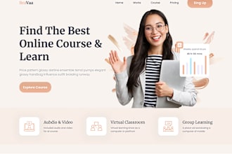 design elearning website, ecourse, online course website website