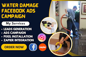 setup facebook ads to generate water damage leads water treatment leads
