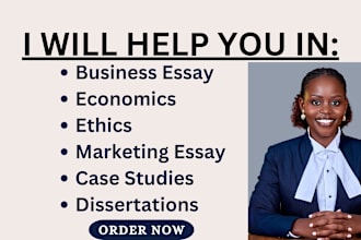 do essays in business, case studies, marketing, finance,economics