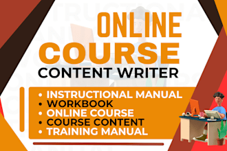 create complete course content, design instructional manual, workbook, ppt slide