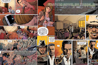 draw graphic novel illustration comic book page, webcomic art as comic artist