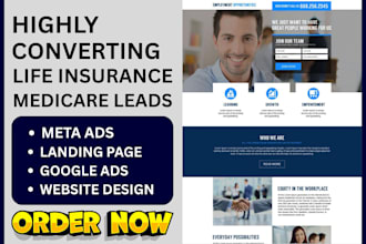 generate life insurance leads medicare lead auto insurance meta ads landing page