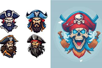 create high quality mascot skull pirates logo