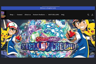 design trading card shopify store pokemon website tcg pokemon trading card store