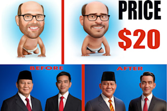 make your photo into a 3d digital caricature photo