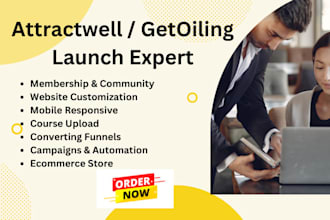 your attractwell virtual assistant, getoiling launch expert, online course