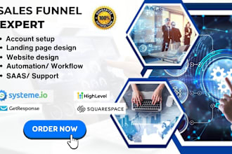 be your go high level systemeio squarespace expert for  website and sales funnel