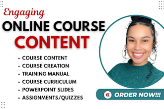 online course content, course creation, curriculum, training manual, lesson plan