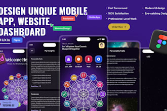 design unqiue mobile app, website, dashboard UI UX in figma