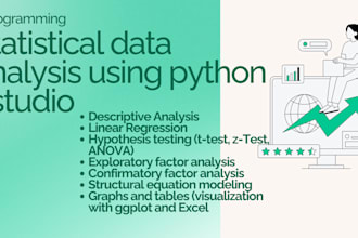 perform visualization statistical data analysis using python, r studio or spps