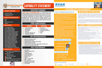 design unique capability statement and business cards