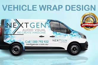 create a premium vehicle wrap design, car wrap, bus wrap