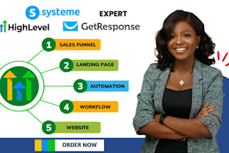 do systeme io email marketing sales funnel getresponse landing page, automation