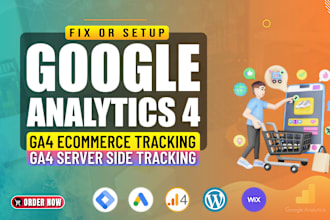 setup google analytics 4, ga4 ecommerce tracking, server side tracking by GTM