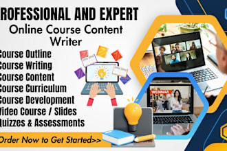create your online course content, elearning content, course curriculum