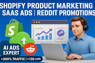 do shopify sales product business website saas promotion ai ads with reddit post