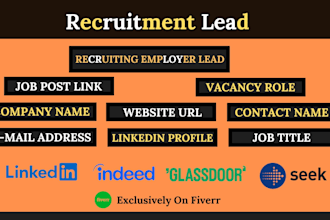 provide recruitment leads from job portal sites for staffing agencies