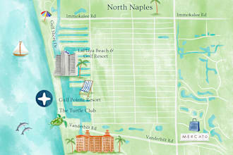 create a custom watercolor illustration of venue wedding map invitation